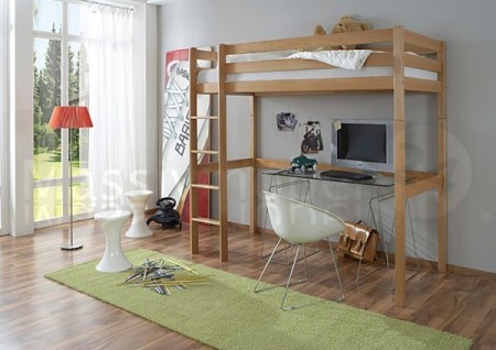 Spielbett Hochbett TOLLY aus massiver Buche